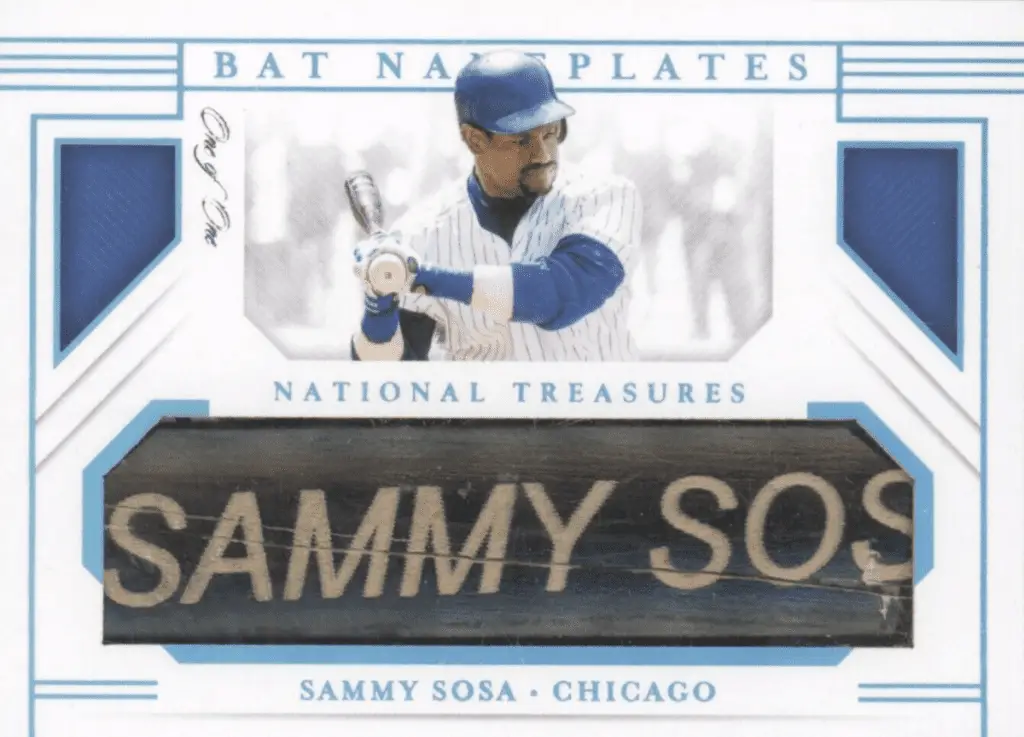 Sammy Sosa National Treasures Game Used Bat