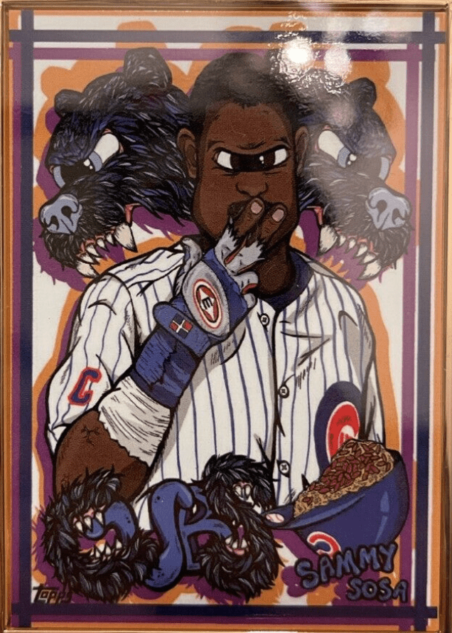 Sammy Sosa Topps 70 Gold Frame Distortedd