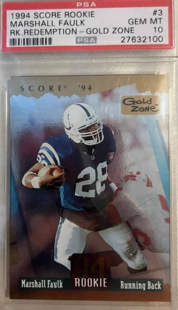 1994 Marshall Faulk Redemption RC Gold Zone 