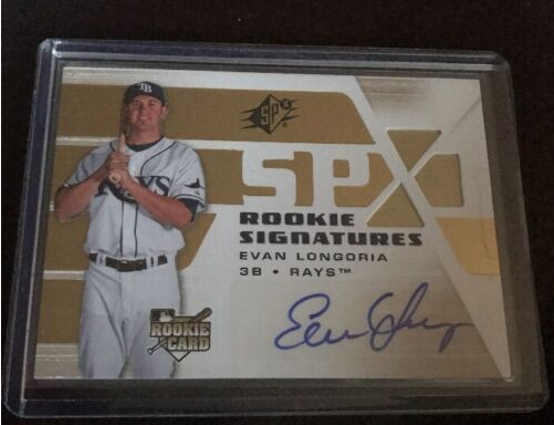 2008 Upper Deck SPx 117 Evan Longoria Autographed Rookie Card