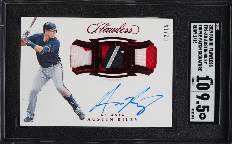 2015 Panini Elite Extra Edition Status Die-Cut Austin Riley RC Auto #47 /75 - $200