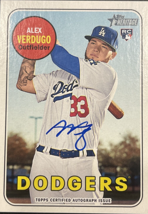 2018 Topps Heritage Alex Verdugo Rookie Card (ROA-AV)