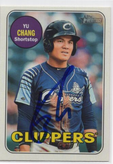 2018 Topps Heritage Minor League Yu Chang Real One Autograph