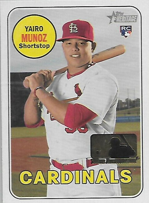 2019 Topps Heritage Yairo Munoz Baseball Card (#THC-520)