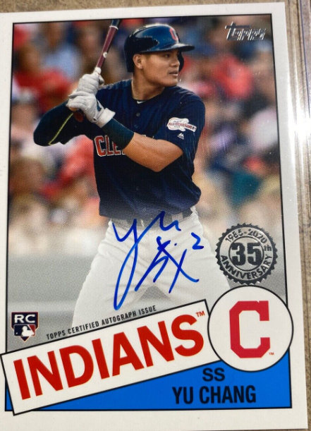 2020 Topps Update Yu Chang Rookie Card