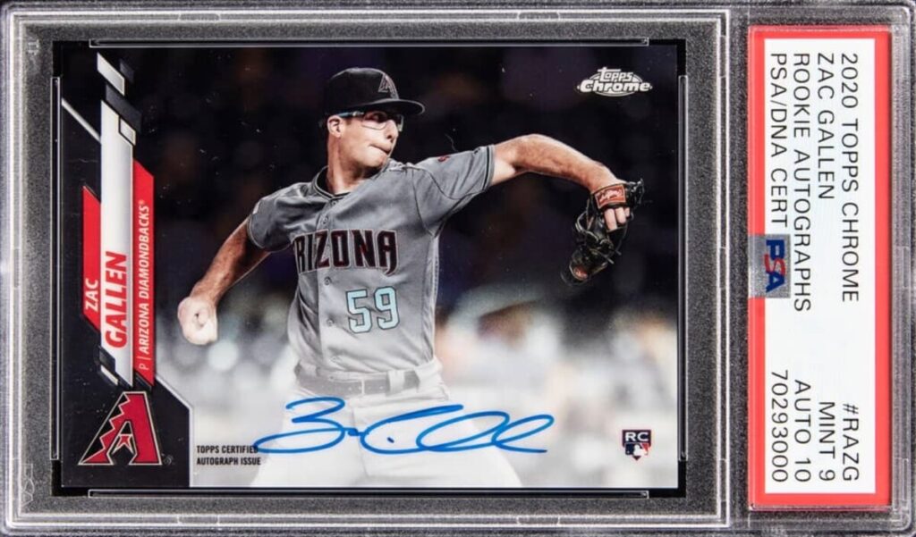 2020 Zac Gallen Topps Chrome Autographs and Refractors