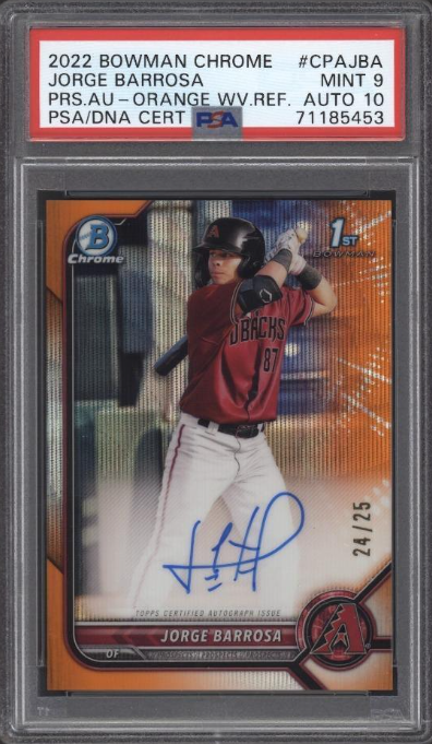 Jorge Barrosa Rookie Card Bowman Chrome Draft (2022)