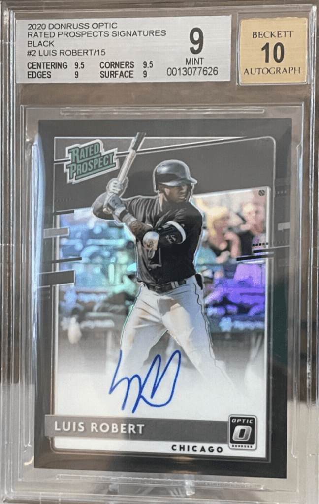 2019 Luis Robert Panini Donruss Optic Rated Rookie Black parallel card