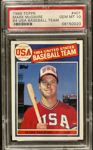 1985 Mark McGwire Topps rookie card