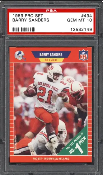 1989 Barry Sanders Pro Set Football Card