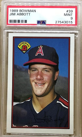 1989 Jim Abbott Bowman Baseball Card