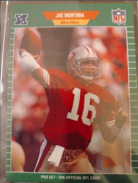 1989 Joe Montana Pro Set Football Card