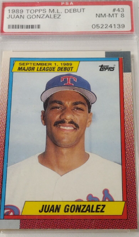 1989 Juan Gonzale Upper Deck 1 Rookie Card