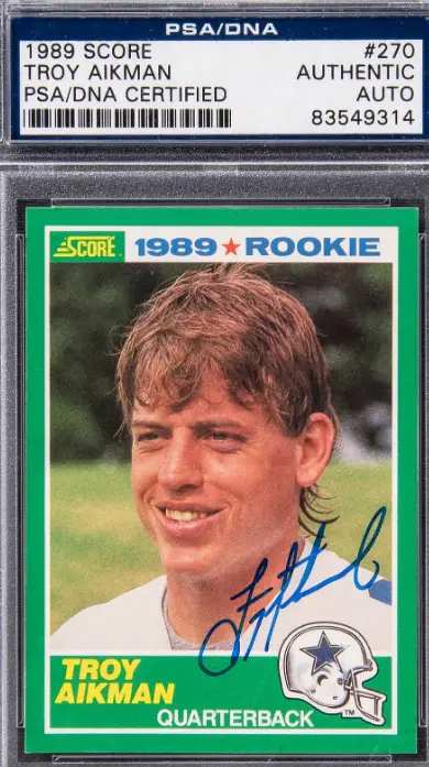 1989 Troy Aikman Score Rookie Autograph Card
