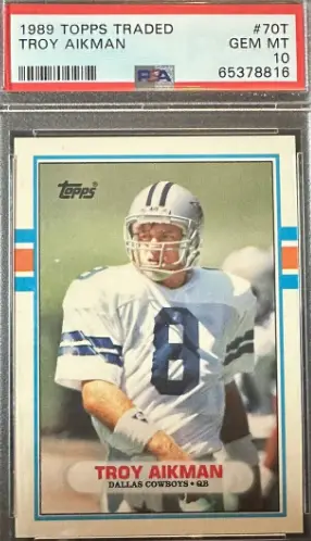1989 Troy Aikman Topps Traded Troy Aikman Rookie Card