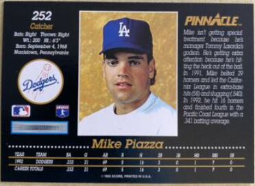 1992 Mike Piazza Pinnacle card