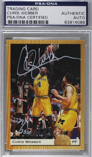 1993 Classic Draft Picks Autographs Chris Webber