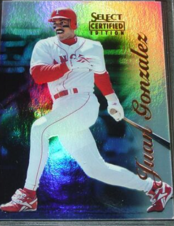 1996 Select Certified Mirror Blue Juan Gonzalez