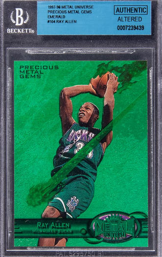 1997-98 Ray Allen Metal Universe Precious Metal Gems Green