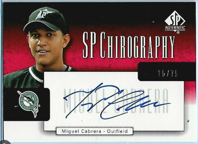 2000 SP Authentic Chirography Miguel Cabrera Rookie Card