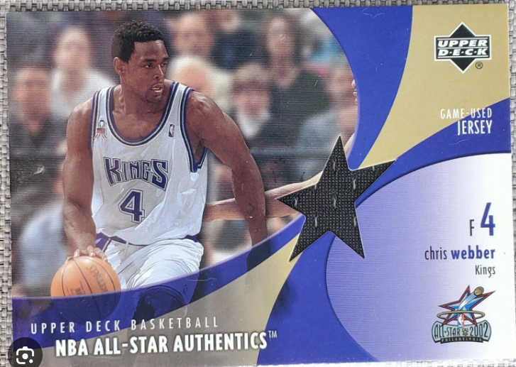 2002-03 Upper Deck Glass Auto Focus Jersey Autograph Chris Webber