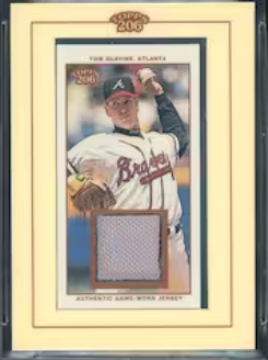 2002 Tom Glavine Topps Tribute Milestone Materials Autograph