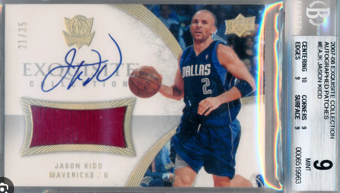 2007 Jason Kidd Exquisite Collection Noble Nameplates Autograph