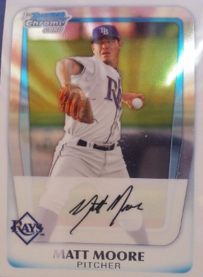 2011 Bowman Chrome Draft Prospect Matt Moore Autographs