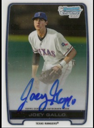 2012 Bowman Chrome Draft Joey Gallo Autograph