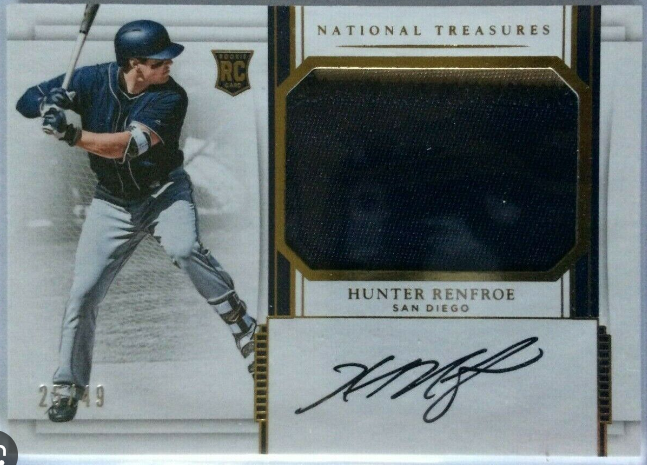 2014 Panini National Treasures Rookie Autograph Hunter Renfroe Patch Card