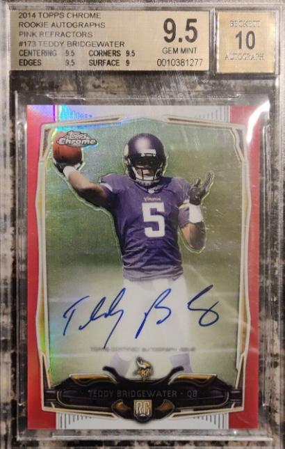 2014 Teddy Bridgewater Topps Chrome Rookie Autograph Refractor