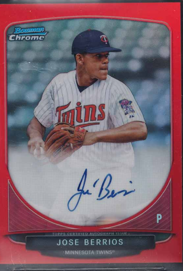 2016 Bowman Chrome Jose Berrios Autographed Rookie Card