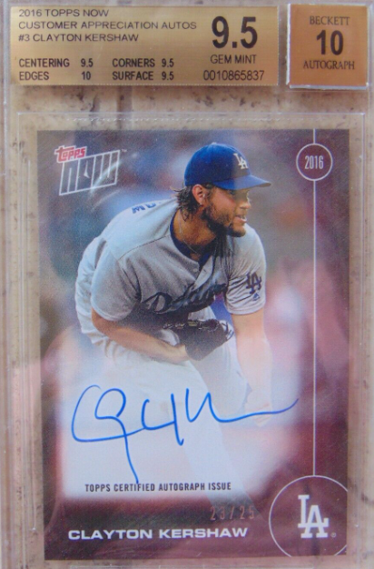 2016 Clayton Kershaw Topps Now