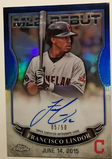 2016 Francisco Lindor Topps Chrome Rookie Autographs