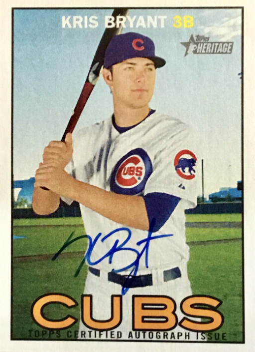 2016 Kris Bryant Topps Heritage Real One Autographs