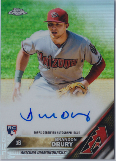 2016 Topps Chrome Rookie Brandon Drury Autographs Card