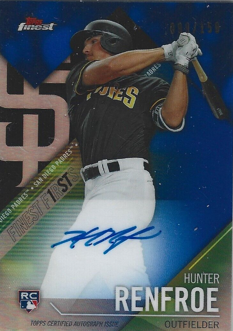 2017 Topps Finest Rookie Autograph Hunter Renfroe Card