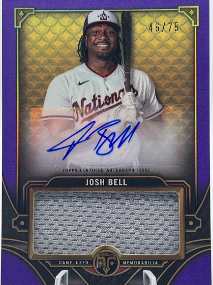 2017 Topps Triple Threads Josh Bell Autograph Rookie Card