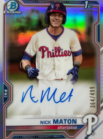 2018 Bowman Chrome Draft Nick Maton Auto