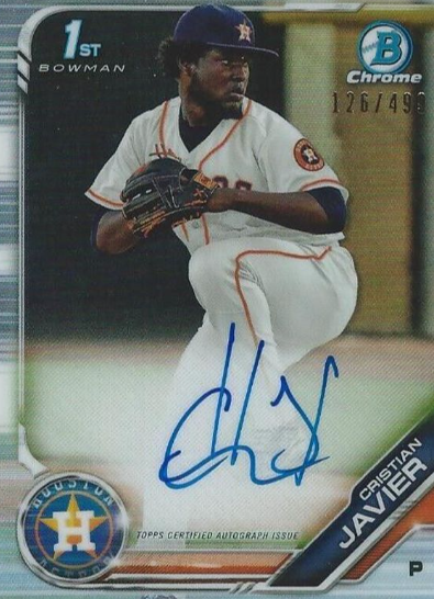 2018 Bowman Chrome Prospect Cristian Javier Autographs