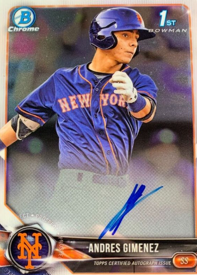 2018 Bowman Chrome Prospects Auto Andres Gimenez