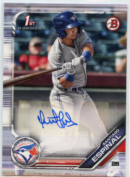 2018 Bowman Chrome Prospects Auto Santiago Espinal