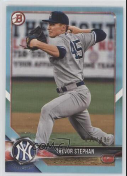 2018 Bowman Draft Sky Blue Paper Parallel Trevor Stephan