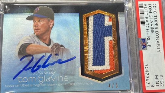 2018 Tom Glavine Topps Dynasty Autograph Patch