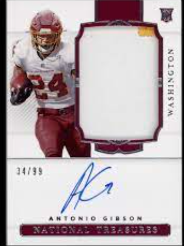 2020 Antonio Gibson Panini National Treasures Rookie Patch Autograph