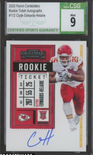 2020 Clyde Edwards-Helaire Panini Contenders Optic Rookie Ticket Autograph