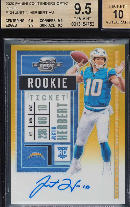 2020 Justin Herbert Panini Optic