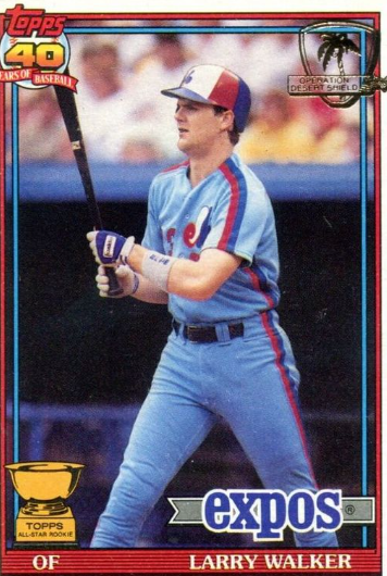 Larry Walker 1991 Bowman Baseball Card