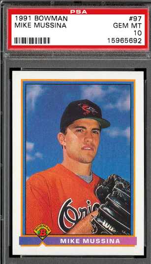 Mike Mussina 1991 Bowman Baseball Card