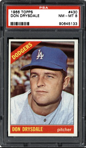 1966 Don Drysdale Topps Baseball Card